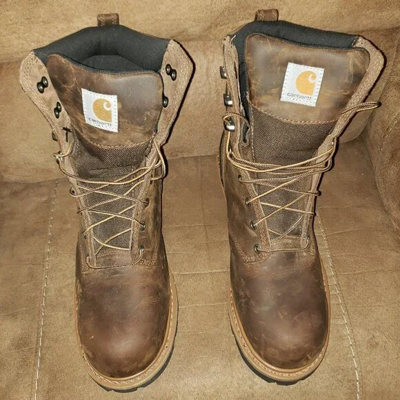 Carhartt Men's 8" Waterproof Insulated Composite Toe Logger Climbing Boot - Picture 1 of 16